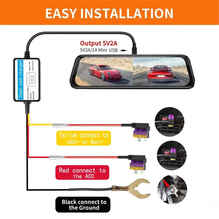 Mirrortek Hardwire Kit — 24H Parking Mode