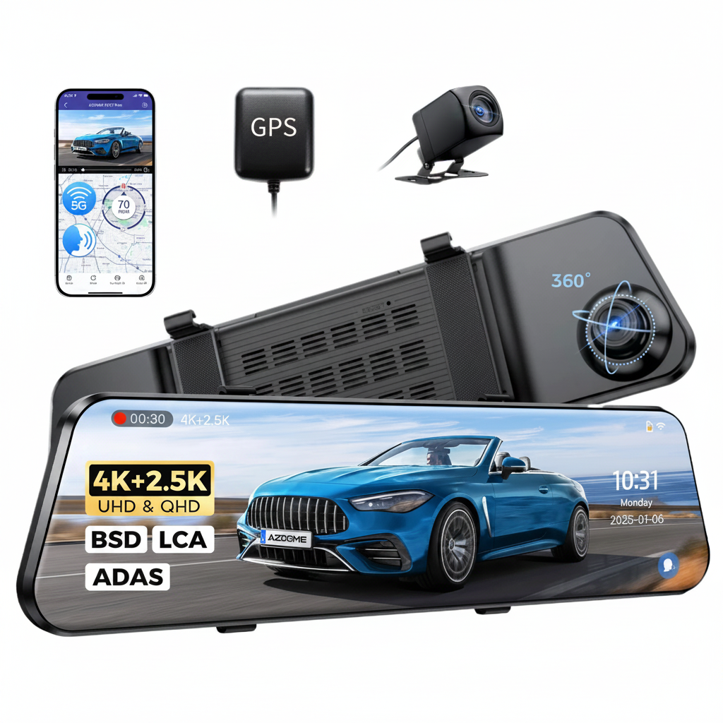 Dash Cam Product Photo White Background